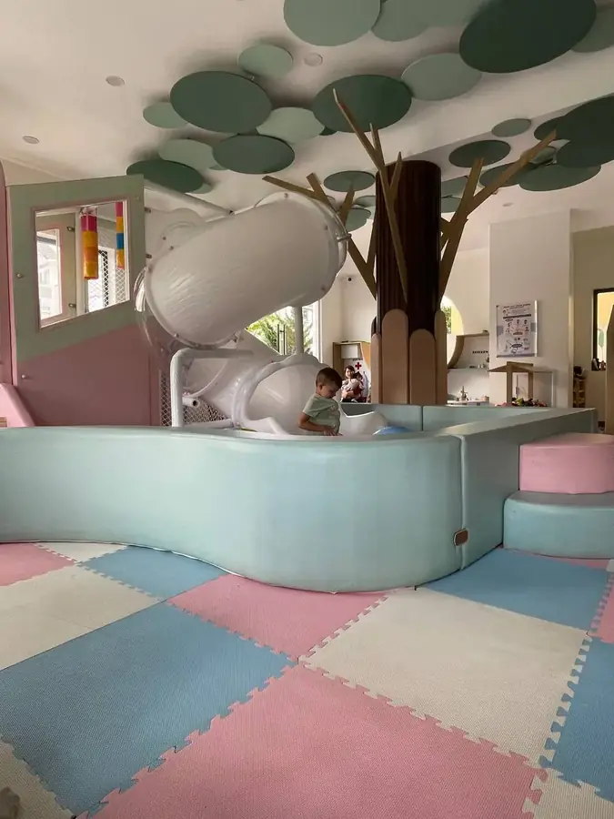 The play room with a slide and foam floor, Kids Valley — Kids Valley Boutique Preschool, Da Lat